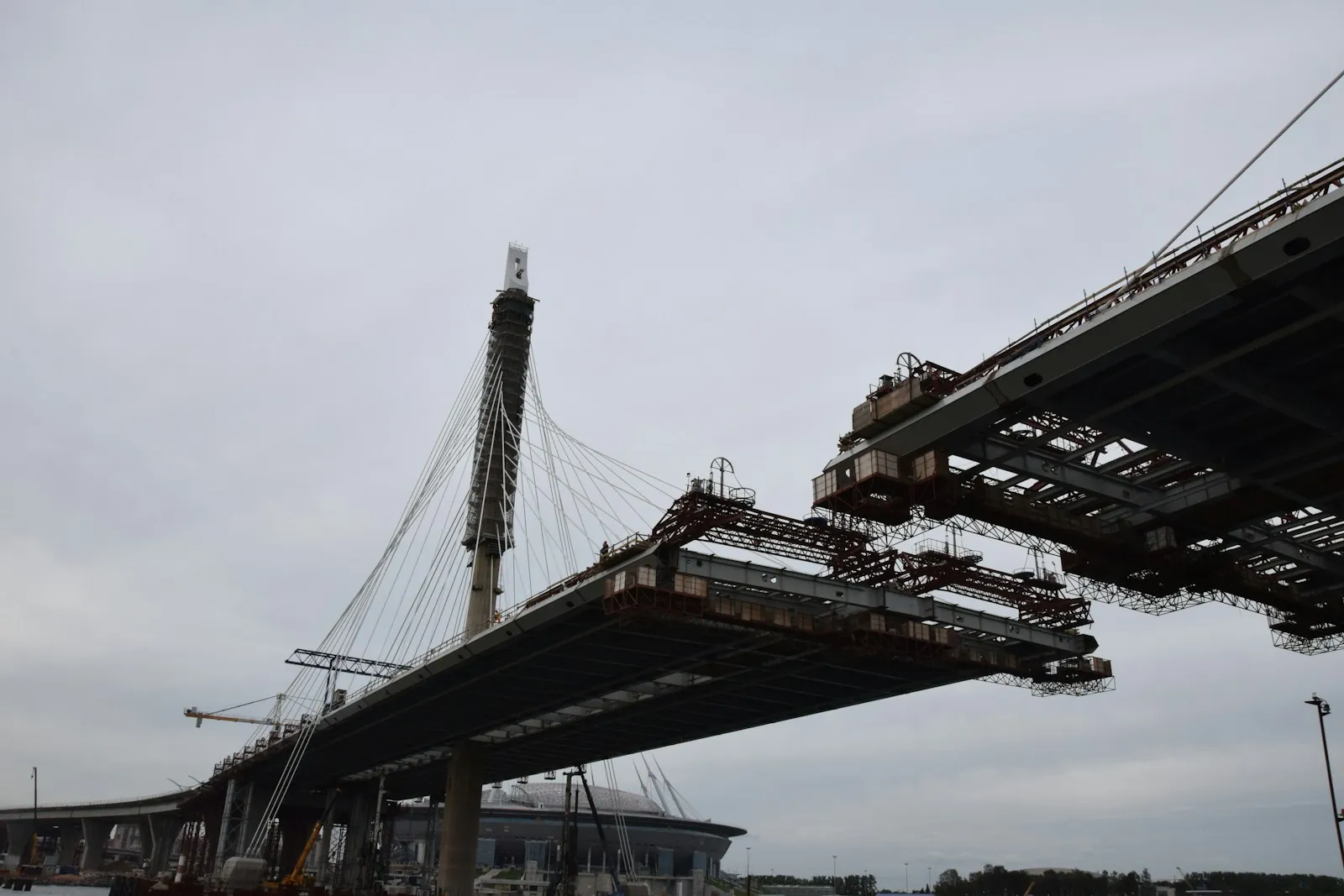 New bridge being built across a river